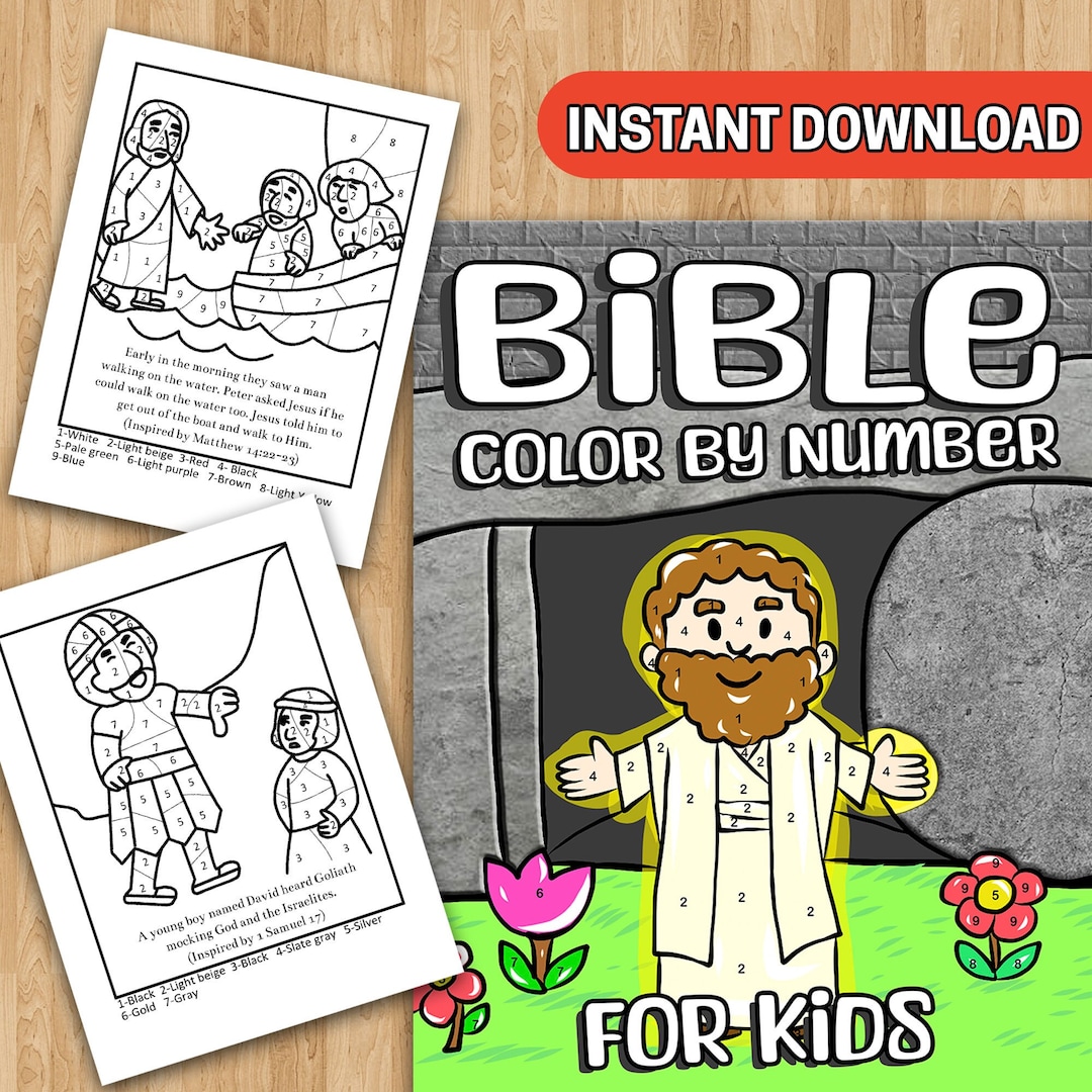 BEST VALUE Bible Color by Number for Kids - Instant Download Easy to ...
