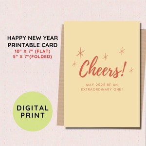 BEST VALUE! Printable Happy New Year Card - Instant Download New Year Greeting Card, Celebrate New Year, Holiday Gift Card, New Year Gift