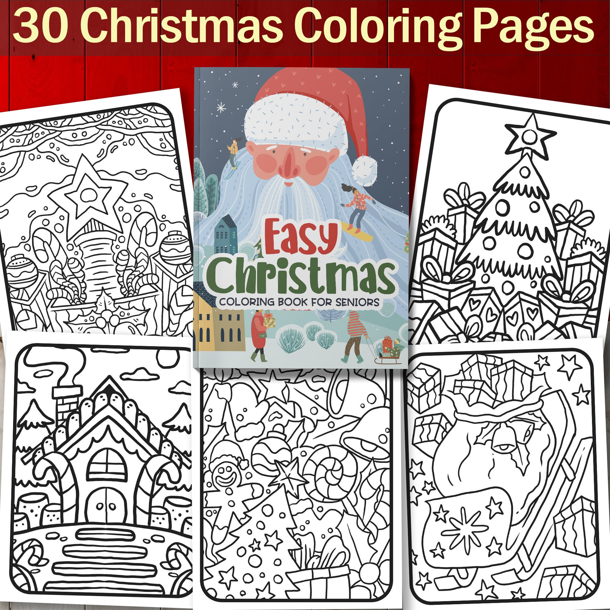 Large Print Easy Winter Adult Coloring Book: 50 Easy & Simple Winter  Coloring Pages for Adults and Seniors for Calming, Stress Relief  (Paperback)