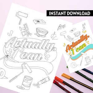 BEST VALUE Feminist Coloring Page - Instant Download Feminist Coloring Printable Empowered Women Girl Power Inspirational Quotes Digital PDF