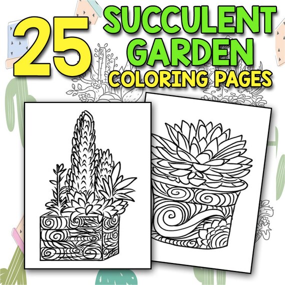 Succulent Garden Coloring Book: An Enchanting Dessert Cactus Coloring Book For Adults Filled With Tranquil Terrariums To Relieve Stress