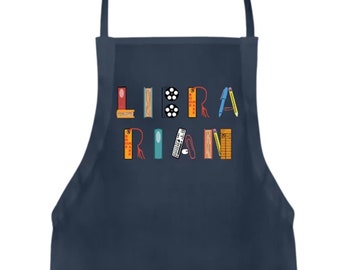 Librarian Apron With Pockets - Library Apron for Librarian - School Librarian Gift
