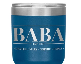 Personalized Baba Mug with Kids' Names- Baba Est Tumbler Cup - Custom Father's Day Gift for Baba - Baba Travel Coffee Mug - Baba Mug