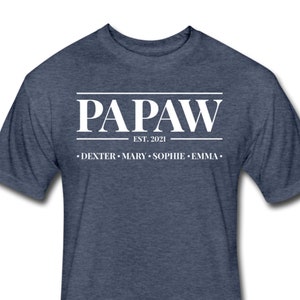 Personalized Papaw Shirt With Grandkids&#39; Names - Personalized Papaw Gift - Papaw T-Shirt - Papaw Est Shirt - Papaw Established Shirt