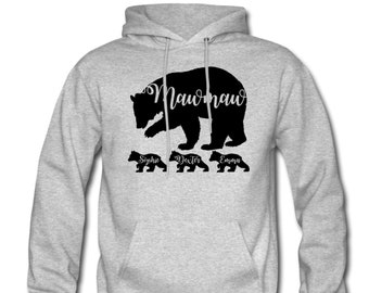 Personalized Mawmaw Bear Hoodie With Grandkids' Names - Mawmaw Hoodie - Mawmaw Gift Mawmaw Mother's Day