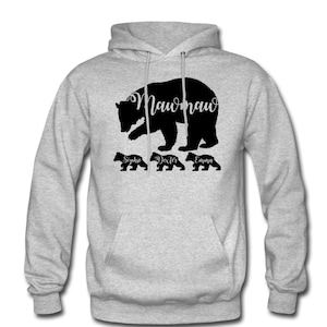 Personalized Mawmaw Bear Hoodie With Grandkids&#39; Names - Mawmaw Hoodie - Mawmaw Gift Mawmaw Mother&#39;s Day