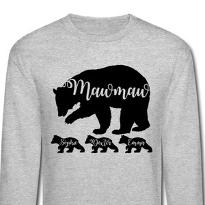Personalized Mawmaw Bear Sweatshirt With Grandkids&#39; Names - Mawmaw Sweatshirt - Mawmaw Gift Mawmaw Mother&#39;s Day Gift
