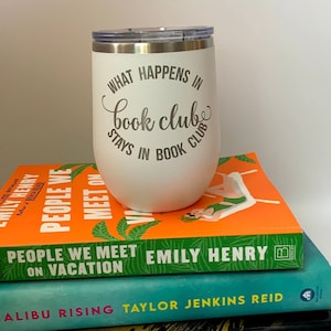 Book Club Wine Tumbler What Happens In Book Club Stays In Book Club - Book Club Gift - Book Club Wine Glass - Book Club Tumbler
