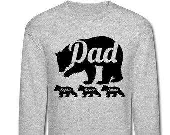 Personalized Dad Bear Sweatshirt With Kids' Names - Dad Sweatshirt - Dad Gift Dad Father's Day Gift for Dad