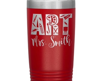 Personalized Art Teacher Tumbler Cup - Engraved Travel Mug