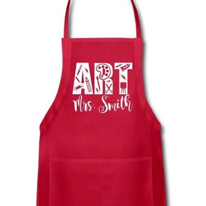 Personalized Art Apron With Pockets - Personalized Artist Apron for Artist - Art Teacher Gift - Personalized Art Teacher Apron