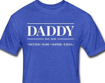 Personalized Daddy Shirt With Kids' Names - Custom Father's Day Gift for Daddy - Customized Father's Day T-Shirt - Daddy Est Established