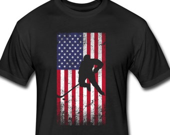 Hockey Shirt for Hockey Fan - Hockey Gift for Hockey Fan - USA Hockey Shirt - American Flag Hockey Shirt - Hockey Fan Shirt - US Flag Hockey