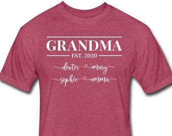 Personalized Grandma Shirt With Grandkids' Names - Custom Grandma Gift - Customized Grandma T-Shirt - Grandma Est Shirt