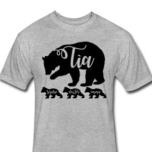 Personalized Tìa Bear Shirt With Niece and Nephew Names Tia Shirt - Tia Gift for Tia