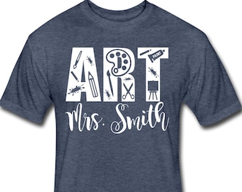 Camisa personalizada para profesores de arte con nombre - Regalo personalizado para profesores de arte para profesores de arte