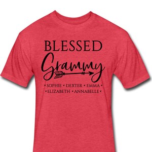 Camisa Personalizada de los Grammy - Bendita Camisa grammy con nombres de nietos - Regalo personalizado de los Grammy con nombres de nietos