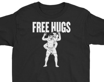 Kids Jiu Jitsu Shirt - Kids Jiu Jitsu Gift - Youth Jiu Jitsu Shirt - Youth Jiu Jitsu Gift for Boys or Girls - Free Hugs Jiu Jitsu T-Shirt
