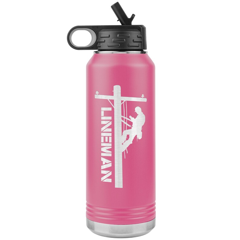 Linjeman Vattenflaska - Linjeman Tumbler - Linjeman Mugg - Linjeman Gåva Pink