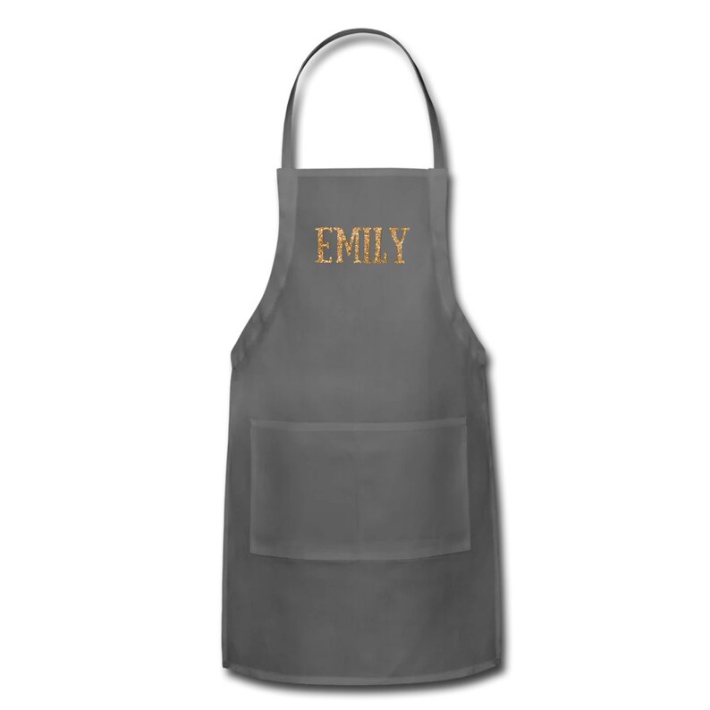 Personalized Apron With Pockets and Your Name in Gold Silver Etsy