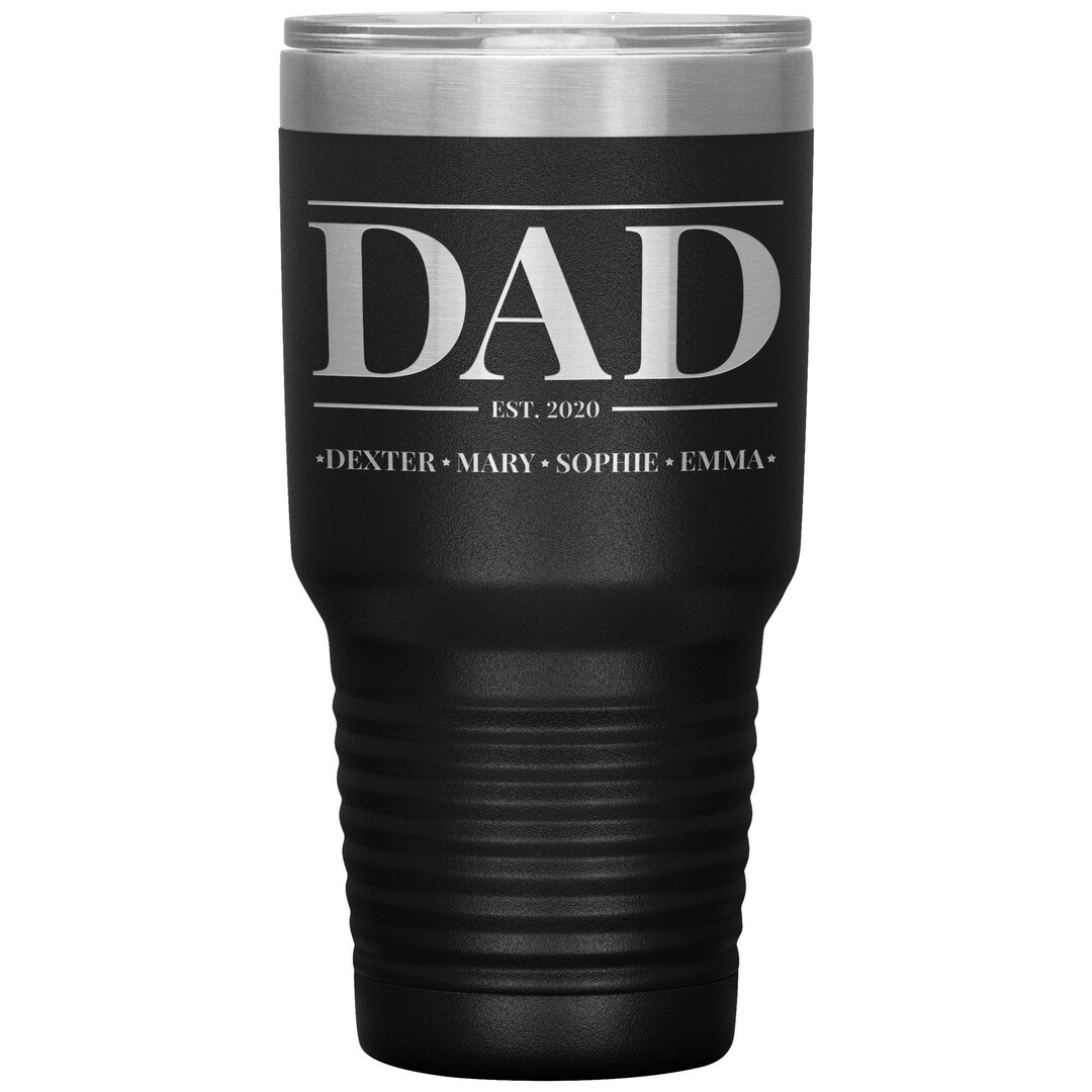 Personalized Dad Mug With Kids' Names Dad Est Tumbler Cup Custom Father ...