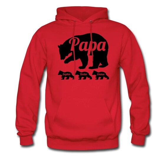 Personalized Papa Bear Hoodie With Children s Names Papa Hoodie
