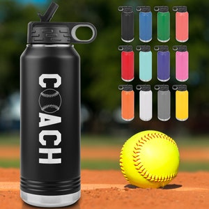 Softball Coach Water Bottle - Softball Coach Gift