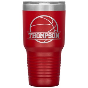 Personalized Basketball Tumbler Cup - Personalized Basketball Travel Mug - Basketball Coffee Mug Basketball Player Gift Basketball Team Gift