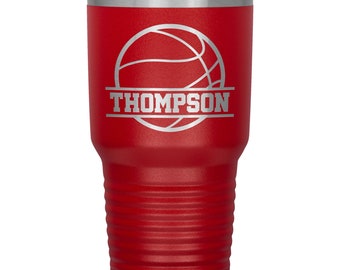 Taza de vaso de baloncesto personalizada - Taza de viaje de baloncesto personalizada - Taza de café de baloncesto Regalo de jugador de baloncesto Regalo del equipo de baloncesto
