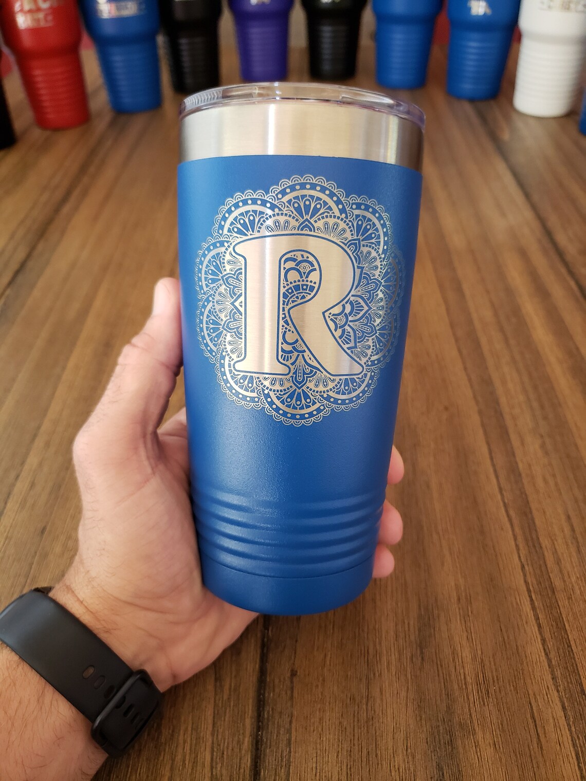 Personalized Tumbler With Initial Personalized Travel Mug Etsy