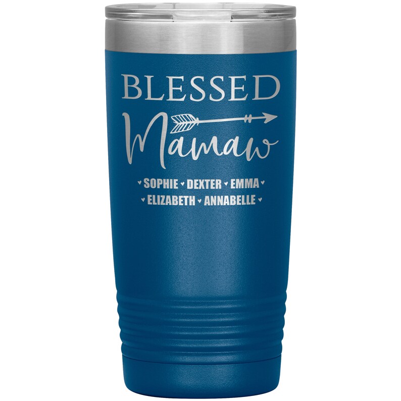 Personalized Blessed Mamaw Tumbler with Grandkids' Names Etsy