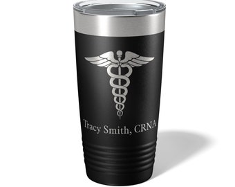 Gepersonaliseerde CRNA Tumbler - Gepersonaliseerde gecertificeerde geregistreerde verpleegkundige anesthesist cadeau - CRNA Cup - CRNA Gift