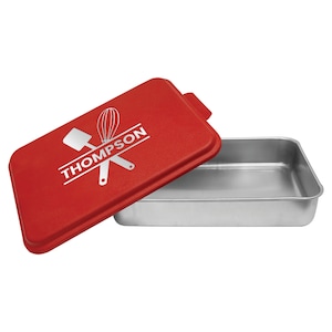Personalisierte Backform mit Namen - Gravierte Kuchenform mit Deckel - Backform - Backform - Einweihungsgeschenk - Hochzeitsgeschenk - Kochgeschenk