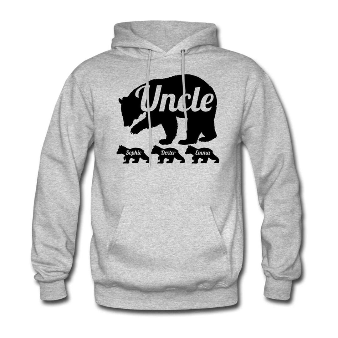 Sudadera con capucha personalizada para el tío oso con nombres de