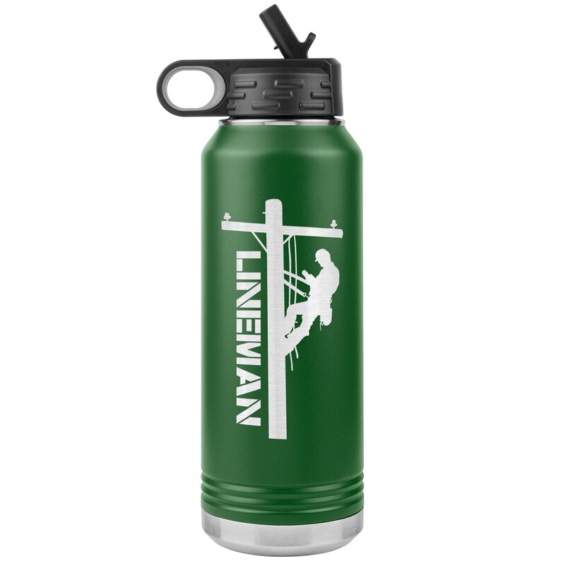 Linjeman Vattenflaska - Linjeman Tumbler - Linjeman Mugg - Linjeman Gåva Green