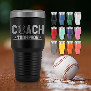 Personalized Baseball Coach Tumbler Cup - Personalized Baseball Coach Gift - Customized Baseball Coach Travel Mug With Coach Name