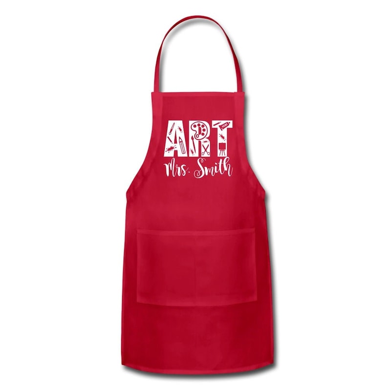 Personalized Art Apron With Pockets Personalized Artist Etsy
