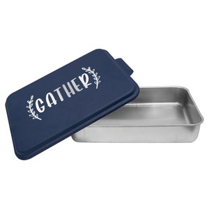 Gather Baking Pan Engraved Cake Pan With Lid - Baking Tin - Baking Gift - Housewarming Gift - Wedding Gift