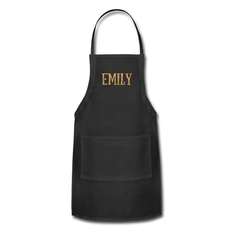 Personalized Apron With Pockets and Your Name in Gold Silver Etsy