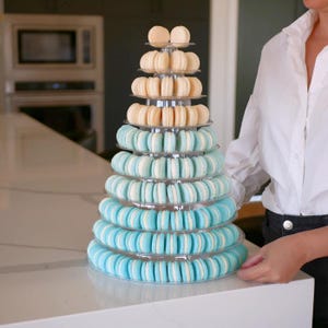 Handcrafted blue macarons