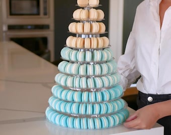 Handcrafted blue macarons