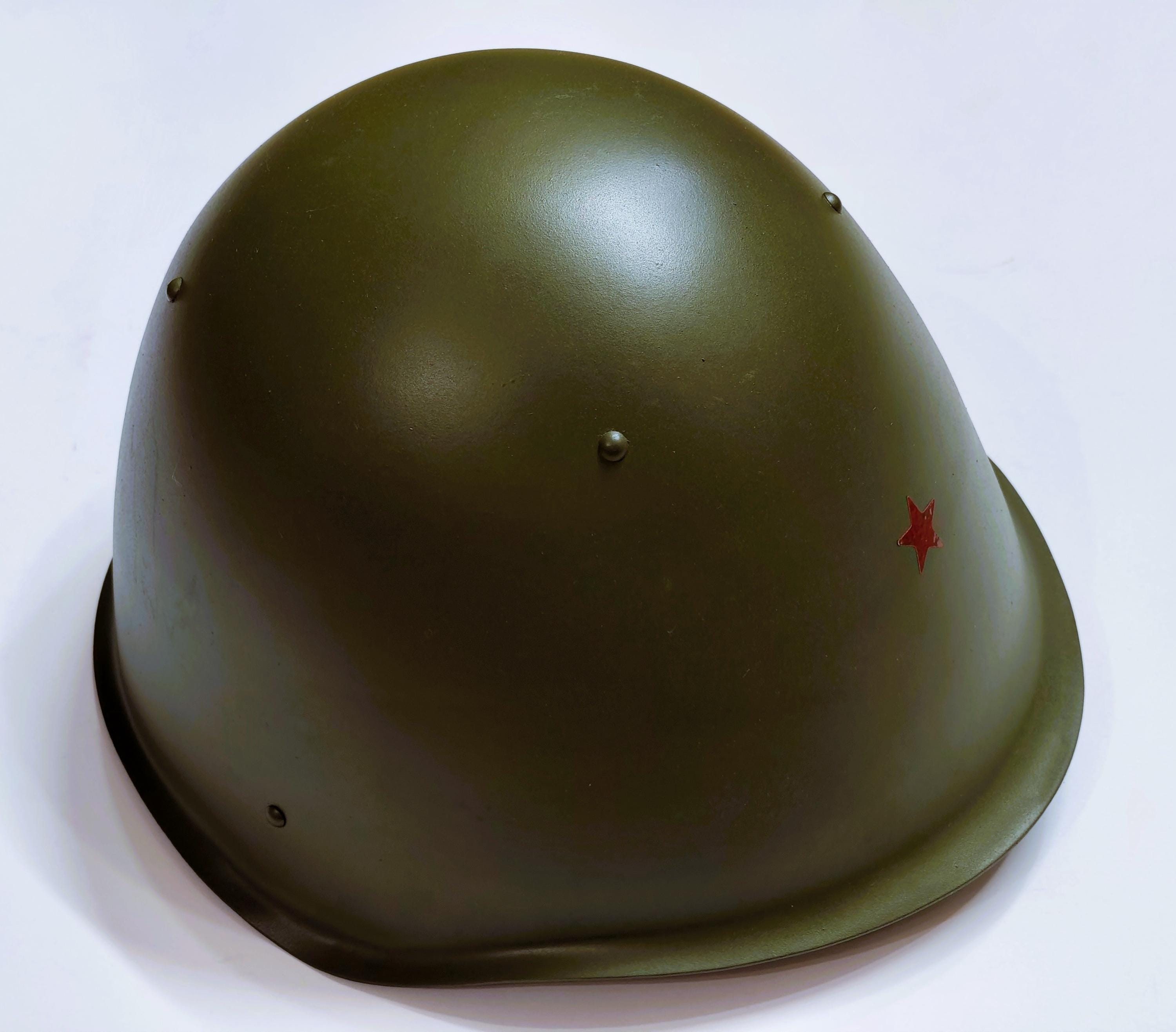 Original USSR Soviet Russian Soldier Combat Steel Helmet SSh68