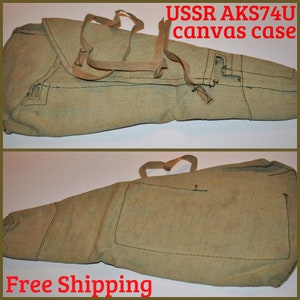 USSR Russian AKS-74U Rifle Drop Case Canvas Bag AKSU ak74su Kalashnikov Underfolder Krinkov Shortened Carbine AK74 Cover Afghan War Unissued