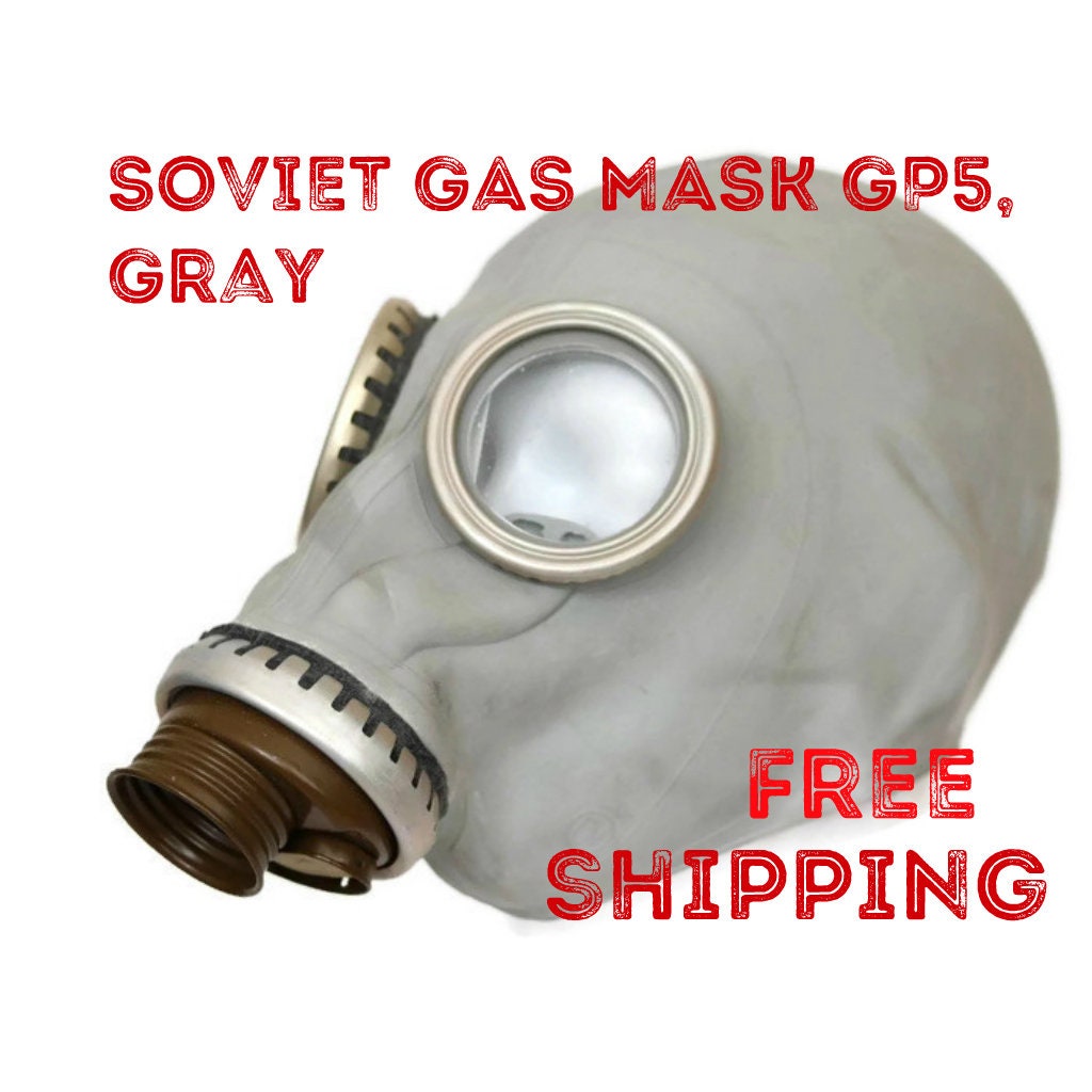 Personal Field Gear Medium Soviet Russian Military Gas Mask Gp 5 Gray Rubber 3 Filters Size 2 Gas Masks