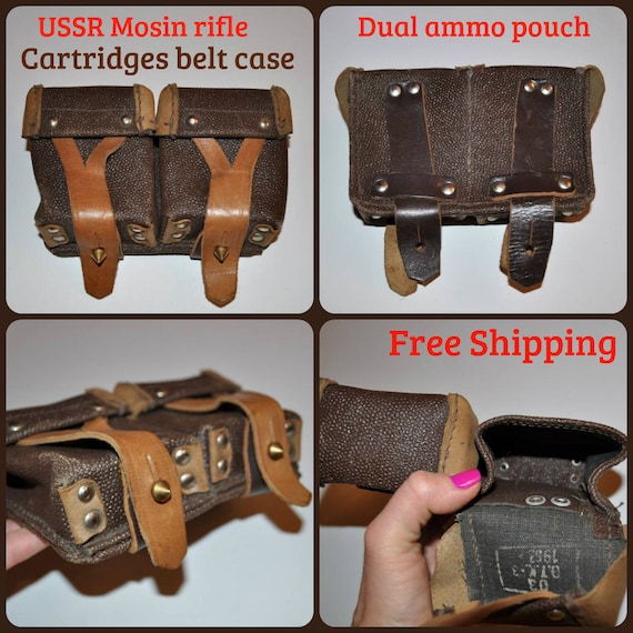 Soviet Army USSR SKS Rifle Ammo Pouch Belt Cartridge Holder Ammunition