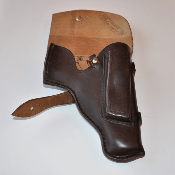 Soviet  USSR Makarov Pistol Holster Leather Brown PM Pistolet Makarova Stamped Пистолет Макарова Кобура