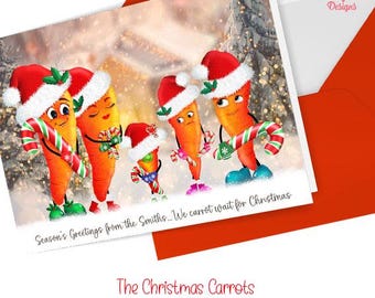 Christmas Carrots Clipart Set | PNG | Watercolour | PNG Artwork | Sublimation PNGs | Clipart PNGs | Ready to Personalise