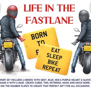 Life In The Fast Lane Clipart | Biker | Motorbike | Sublimation | Cards | Male Clipart | PNG | Commercial Use | Bike Clip Art | Rider |