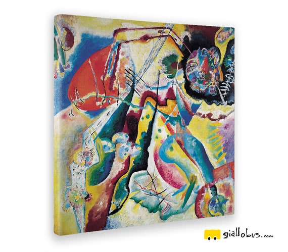 Abstract Paintings Kandinsky Picture With Red Spot Yellow Bus Etsy