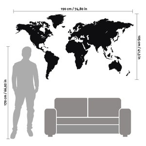 Picture Map of the World Wall Sculpture in White MDF GIALLOBUS image 6